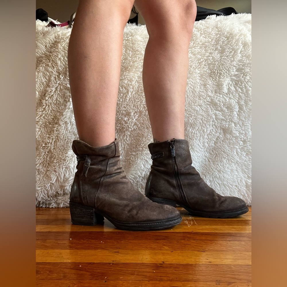 A.S.98 Brown Leather Ankle Boots - Picture 7 of 7